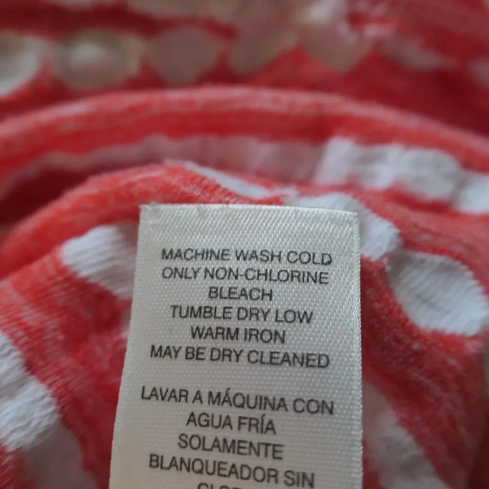 Chicos Knit Top Womens 3 or XL Orange White Ribbon Stretch Short Sleeve - Picture 10 of 11